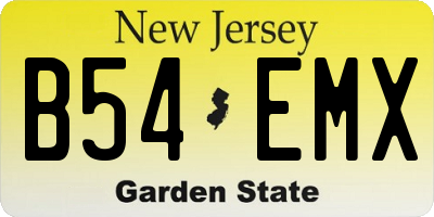 NJ license plate B54EMX