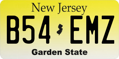 NJ license plate B54EMZ