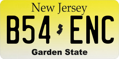 NJ license plate B54ENC