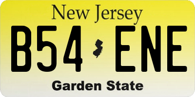 NJ license plate B54ENE
