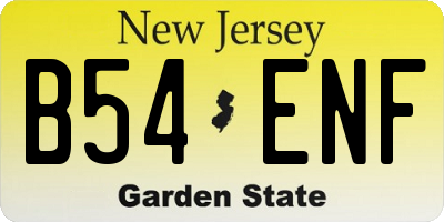 NJ license plate B54ENF
