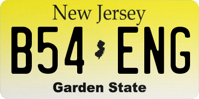 NJ license plate B54ENG