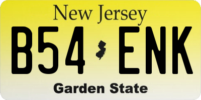 NJ license plate B54ENK