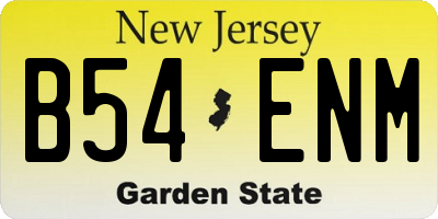 NJ license plate B54ENM
