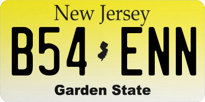 NJ license plate B54ENN