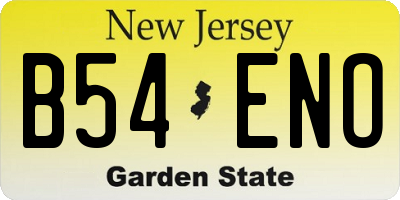 NJ license plate B54ENO