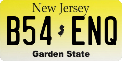 NJ license plate B54ENQ