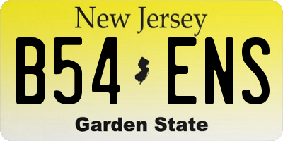 NJ license plate B54ENS