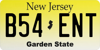 NJ license plate B54ENT