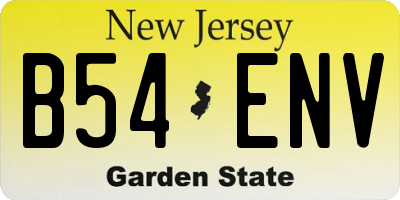 NJ license plate B54ENV