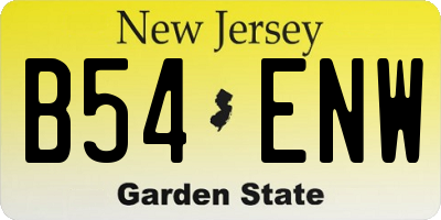 NJ license plate B54ENW