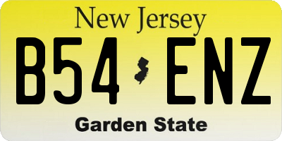 NJ license plate B54ENZ