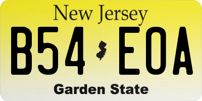 NJ license plate B54EOA