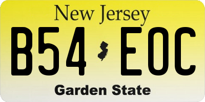 NJ license plate B54EOC
