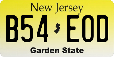NJ license plate B54EOD