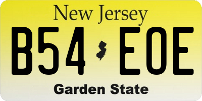 NJ license plate B54EOE
