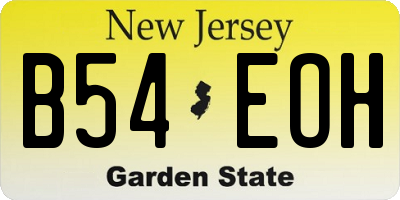 NJ license plate B54EOH