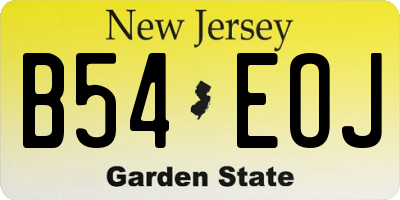 NJ license plate B54EOJ