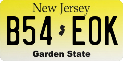 NJ license plate B54EOK
