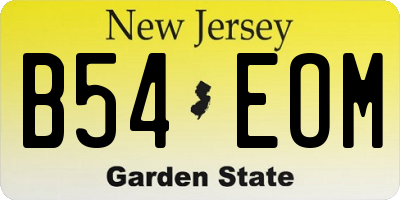 NJ license plate B54EOM
