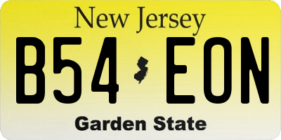 NJ license plate B54EON