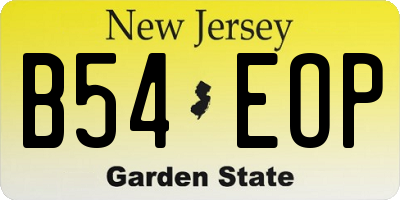 NJ license plate B54EOP
