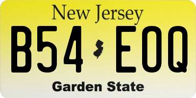 NJ license plate B54EOQ