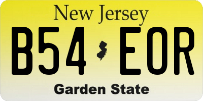 NJ license plate B54EOR