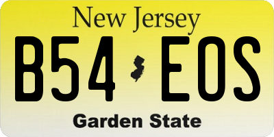 NJ license plate B54EOS