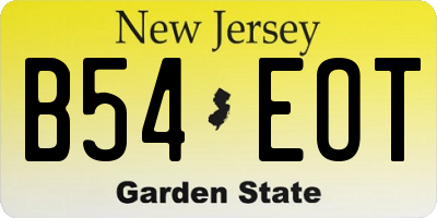 NJ license plate B54EOT