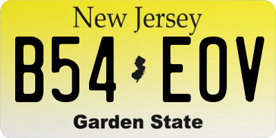 NJ license plate B54EOV