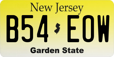 NJ license plate B54EOW