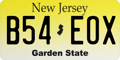 NJ license plate B54EOX
