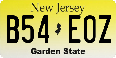 NJ license plate B54EOZ