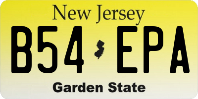 NJ license plate B54EPA