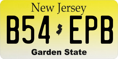 NJ license plate B54EPB