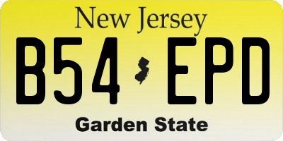 NJ license plate B54EPD