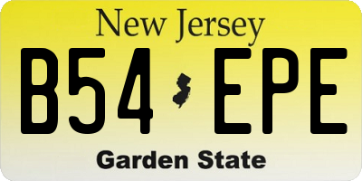 NJ license plate B54EPE