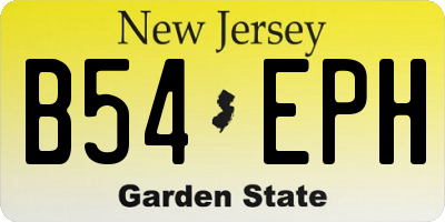 NJ license plate B54EPH