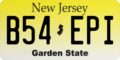 NJ license plate B54EPI