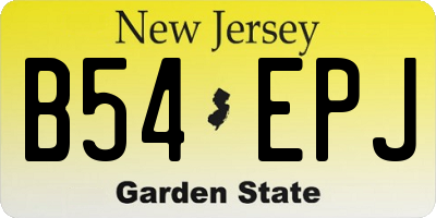NJ license plate B54EPJ