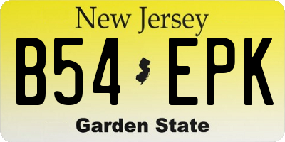 NJ license plate B54EPK