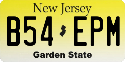 NJ license plate B54EPM