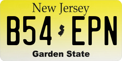 NJ license plate B54EPN