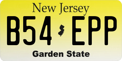 NJ license plate B54EPP