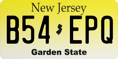 NJ license plate B54EPQ