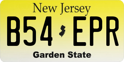 NJ license plate B54EPR