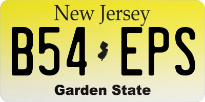 NJ license plate B54EPS