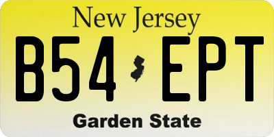 NJ license plate B54EPT