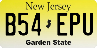 NJ license plate B54EPU